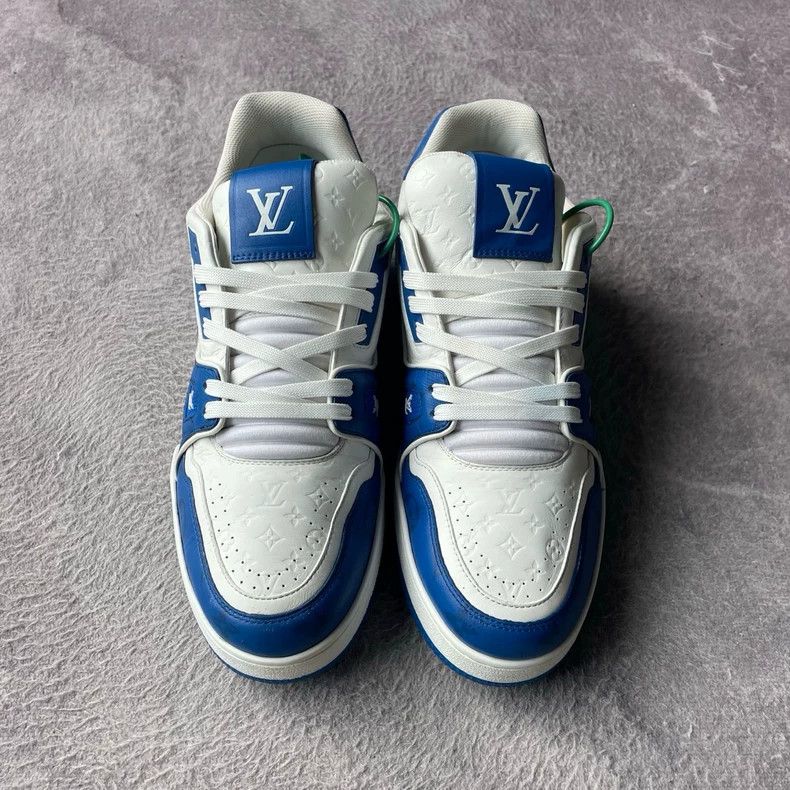 Louis Vuitton Louis Vuitton Trainer White Blue Sneakers - dmc Size US 10.5 / EU 43-44 - 2 Thumbnail