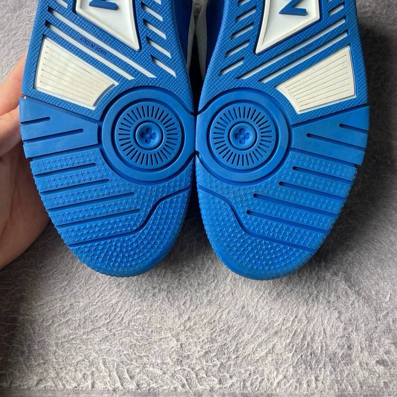 Louis Vuitton Louis Vuitton Trainer White Blue Sneakers - dmc Size US 10.5 / EU 43-44 - 5 Thumbnail