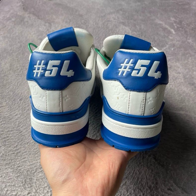 Louis Vuitton Louis Vuitton Trainer White Blue Sneakers - dmc Size US 10.5 / EU 43-44 - 3 Thumbnail
