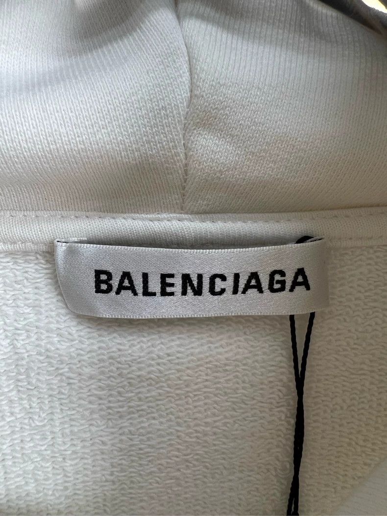 Balenciaga Balenciaga Back Logo White Hoodie - dmc Size US S / EU 44-46 / 1 - 3 Thumbnail