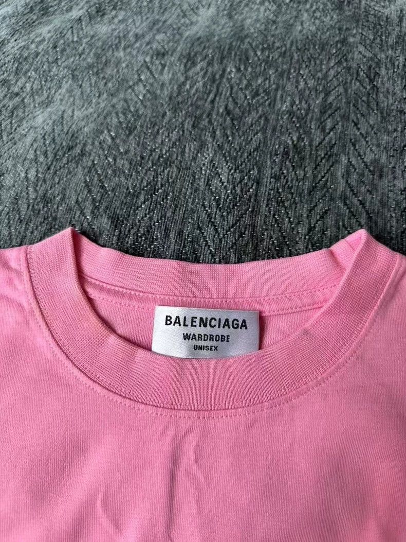 Balenciaga Balenciaga Pink Logo Embroidered T-shirt - dmc Size US XS / EU 42 / 0 - 3 Thumbnail