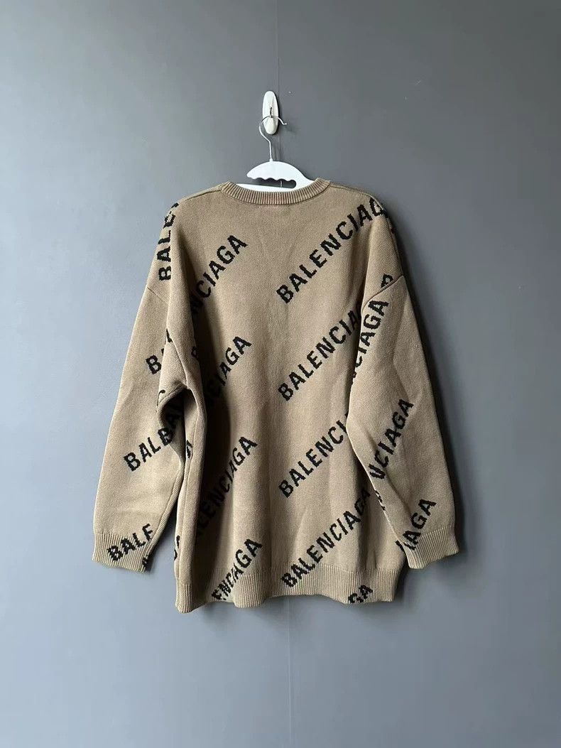 Balenciaga Balenciaga Beige Logo Print Sweater - dmc Size US XS / EU 42 / 0 - 2 Thumbnail