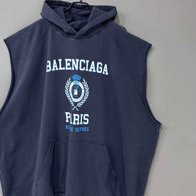 Balenciaga Paris Sleeveless Hoodie - dmc