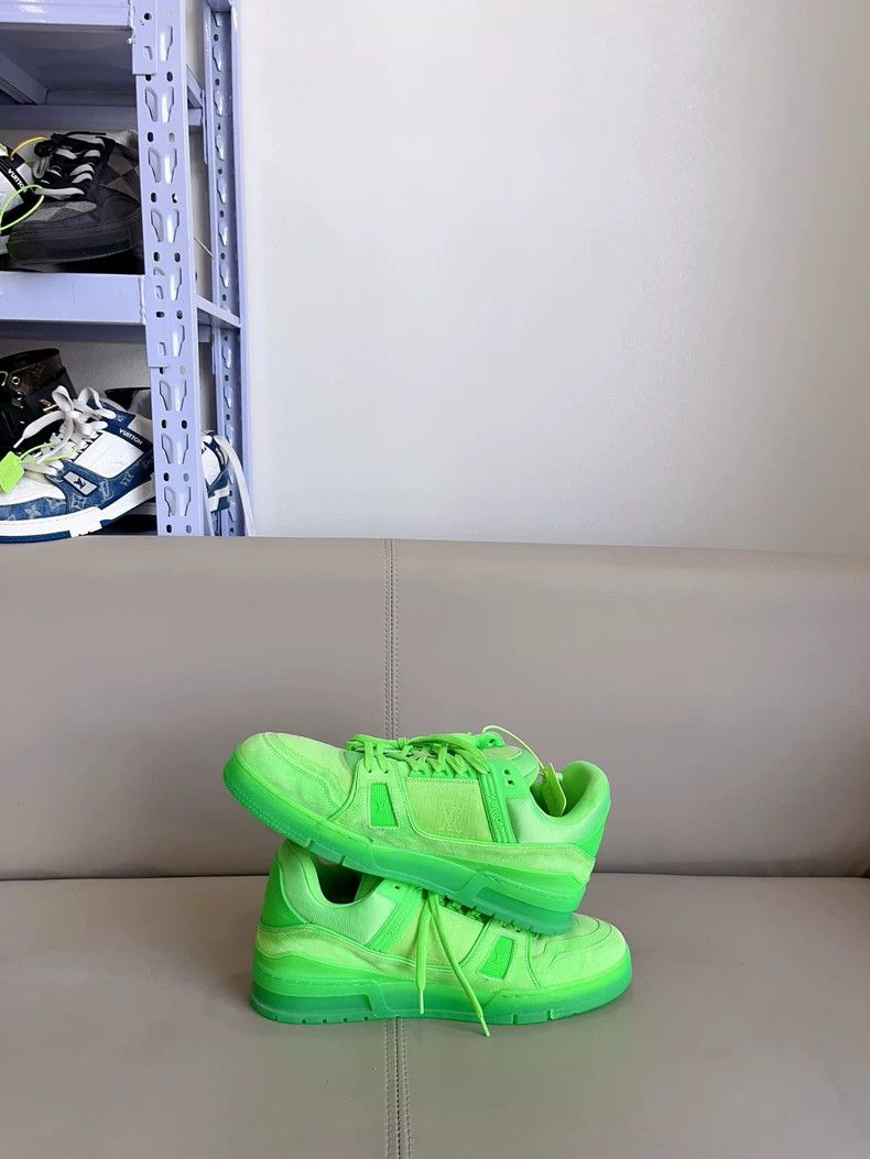 Louis Vuitton Louis Vuitton LV Trainer Green Sneakers - dmc Size US 10.5 / EU 43-44 - 4 Thumbnail