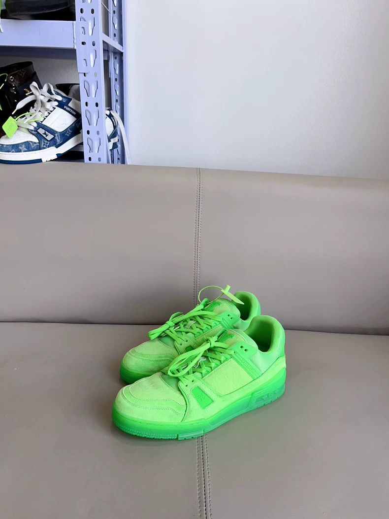 Louis Vuitton Louis Vuitton LV Trainer Green Sneakers - dmc Size US 10.5 / EU 43-44 - 2 Thumbnail
