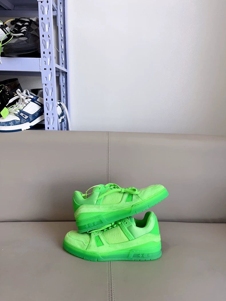 Louis Vuitton Louis Vuitton LV Trainer Green Sneakers - dmc Size US 10.5 / EU 43-44 - 6 Thumbnail
