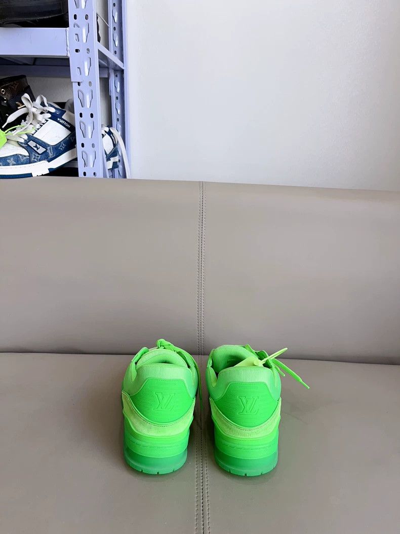 Louis Vuitton Louis Vuitton LV Trainer Green Sneakers - dmc Size US 10.5 / EU 43-44 - 3 Thumbnail