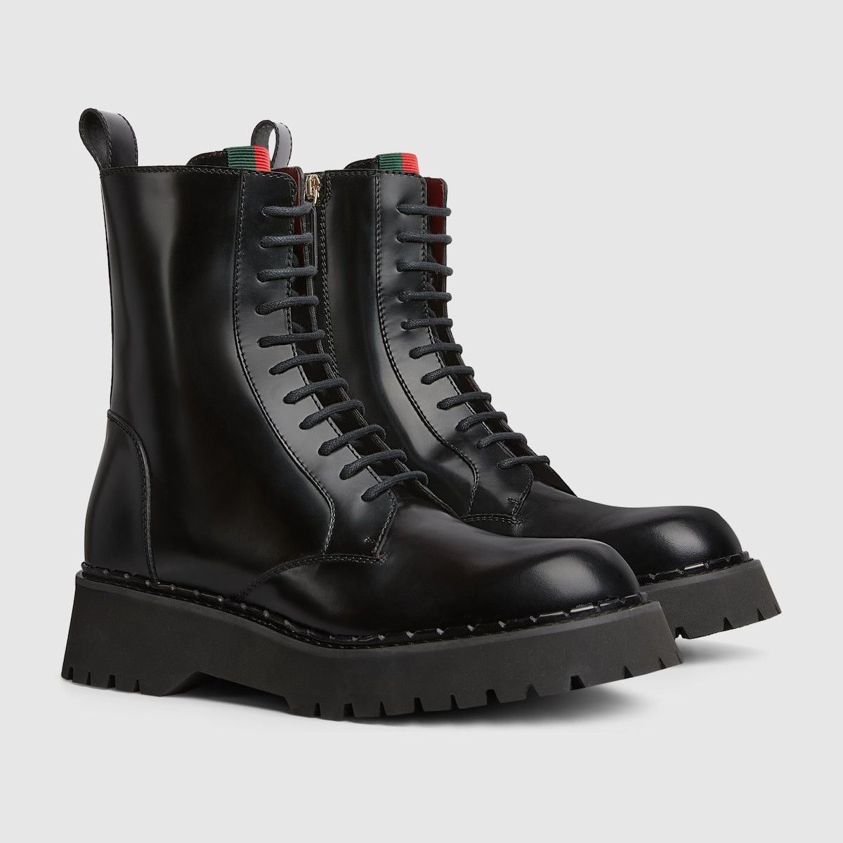 Gucci Gucci Web Lace Up Boots SIZE 8 Size ONE SIZE - 2 Thumbnail