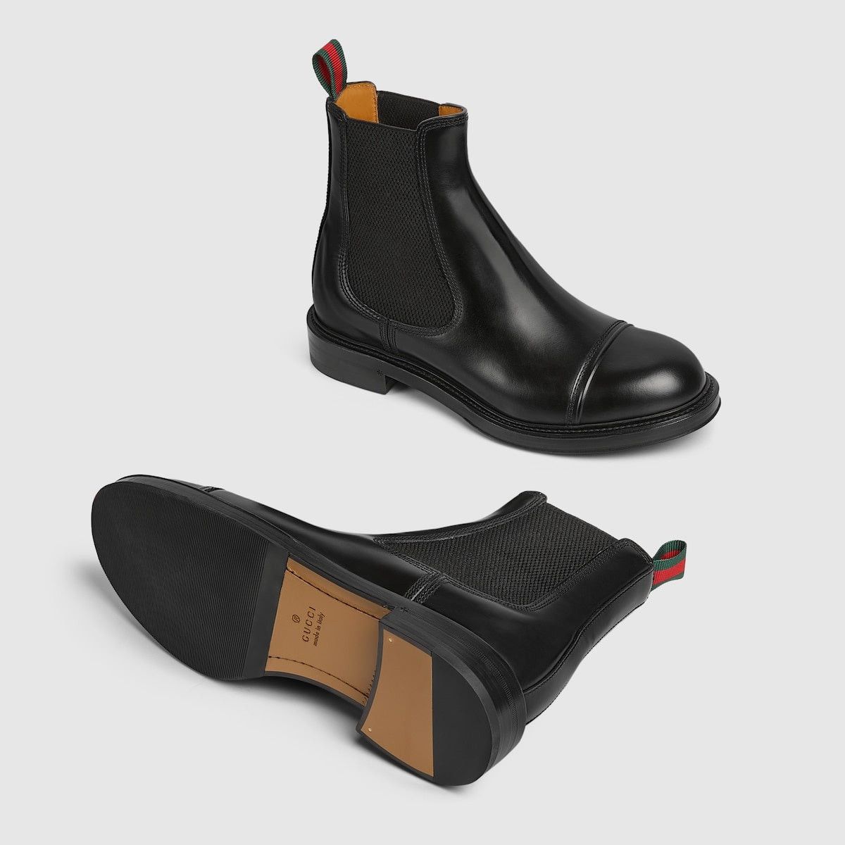 Gucci Gucci Web Detail Leather Boots SIZE 8.5 Size ONE SIZE - 4 Thumbnail