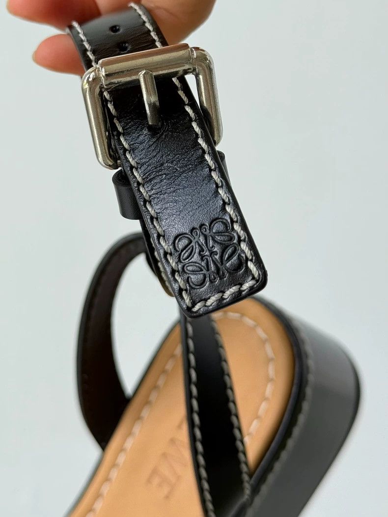 Loewe Loewe Black Platform Leather Sandals - dmc Size US 5 / EU 37 - 7 Thumbnail
