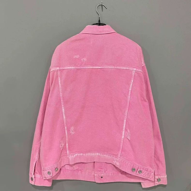 Balenciaga Balenciaga Pink Washed Denim Jacket - dmc Size US M / EU 48-50 / 2 - 3 Thumbnail