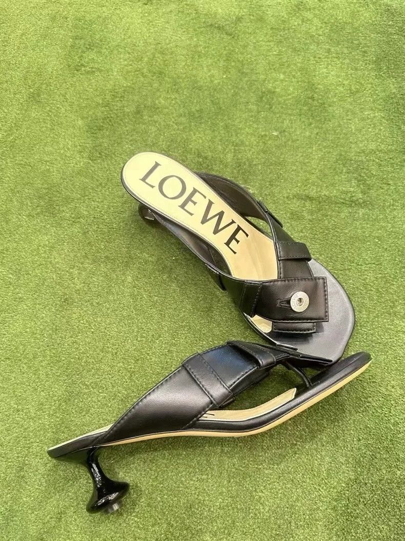Loewe Loewe Women's Leather Buckle Sandals - dmc Size US 9.5 / EU 42-43 - 2 Thumbnail