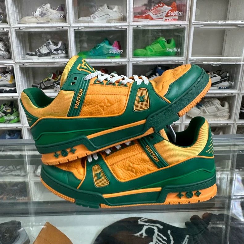 Louis Vuitton LV Trainer Yellow Green Casual Shoes - dmc Size US 10.5 / EU 43-44 - 7 Thumbnail