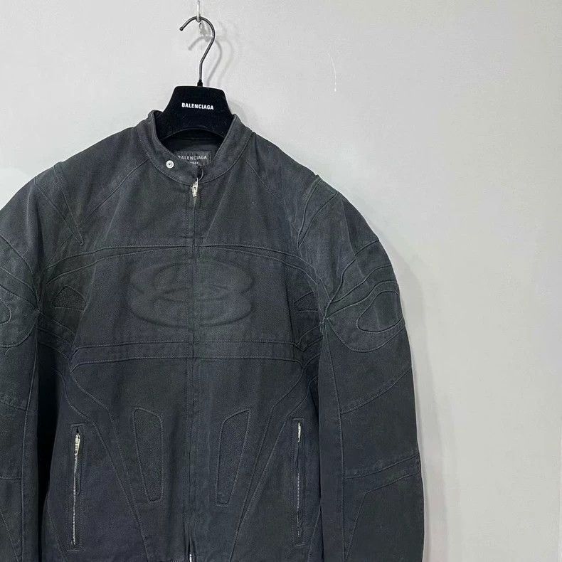 Balenciaga Balenciaga 24 Double Ring Denim Bomber Jacket - dmc Size US L / EU 52-54 / 3 - 3 Thumbnail