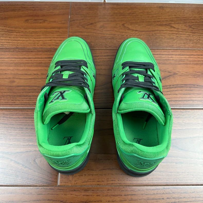 Louis Vuitton Louis Vuitton Green LV Trainer Sneakers - dmc Size US 9.5 / EU 42-43 - 4 Thumbnail