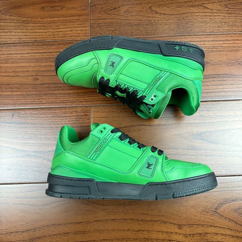 Louis Vuitton Louis Vuitton Green LV Trainer Sneakers - dmc Size US 9.5 / EU 42-43 - 5 Thumbnail