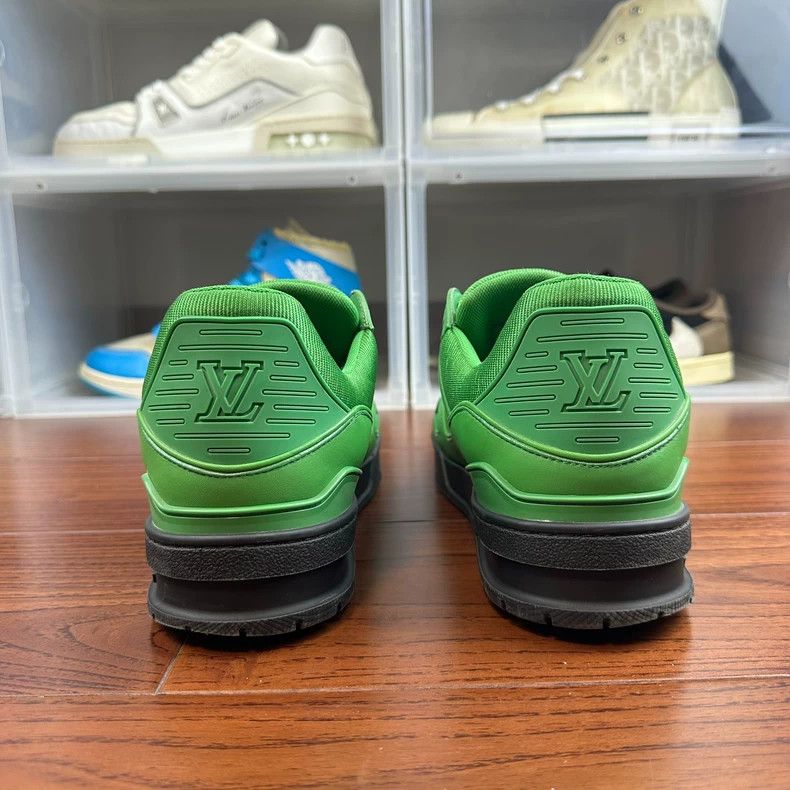 Louis Vuitton Louis Vuitton Green LV Trainer Sneakers - dmc Size US 9.5 / EU 42-43 - 3 Thumbnail