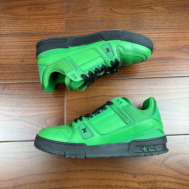 Louis Vuitton Louis Vuitton Green LV Trainer Sneakers - dmc Size US 9.5 / EU 42-43 - 6 Thumbnail