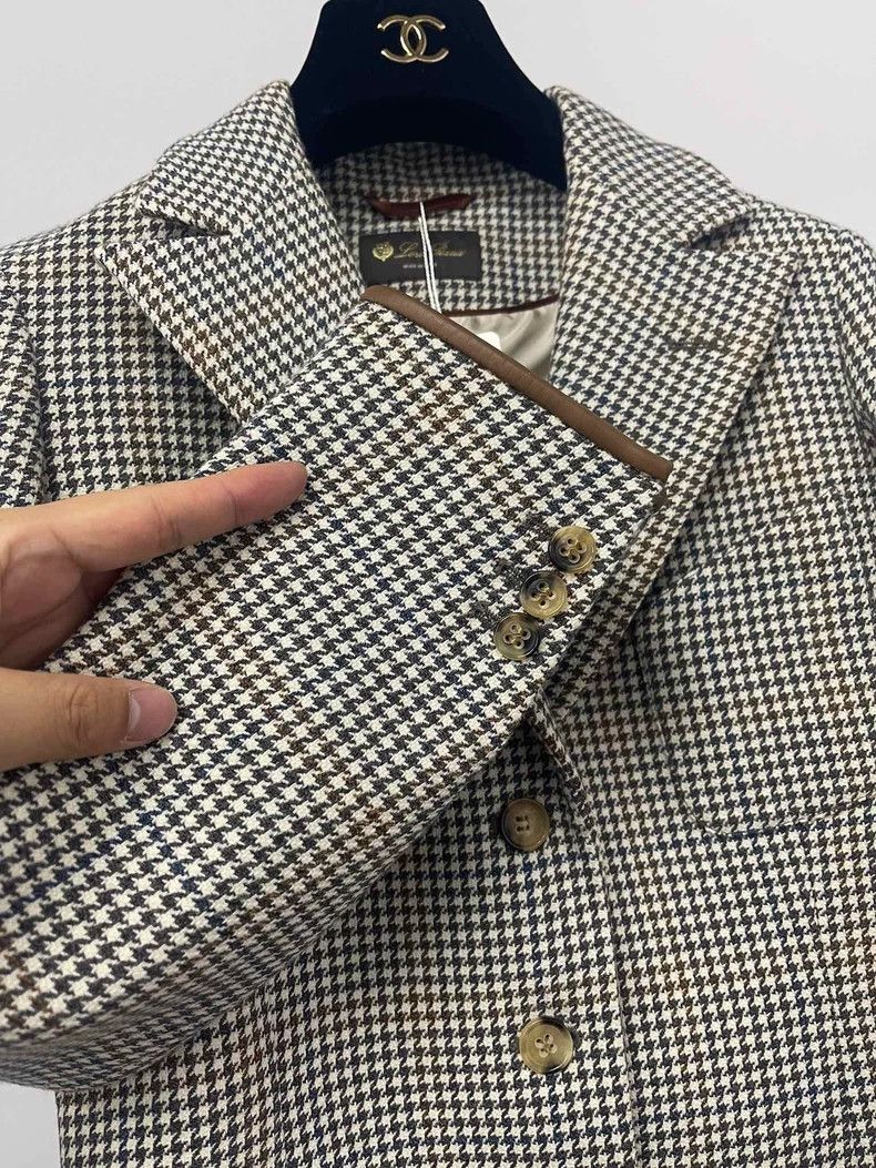 Loro Piana Loro Piana Houndstooth Wool Blazer - dmc Size US M / EU 48-50 / 2 - 3 Thumbnail