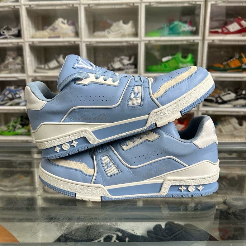Louis Vuitton Louis Vuitton LV Trainer Blue Sneakers - dmc Size US 10.5 / EU 43-44 - 9 Thumbnail