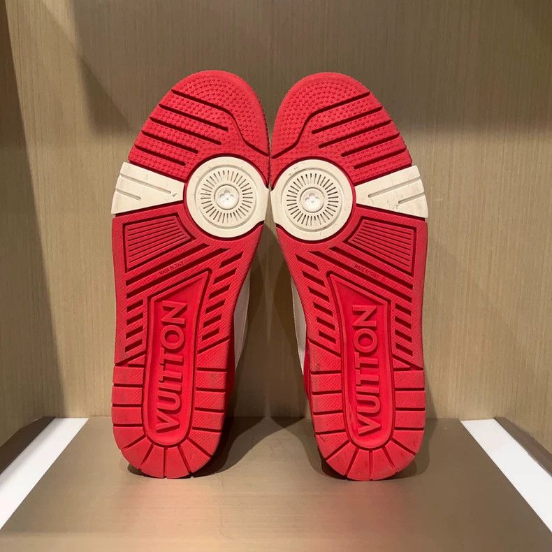 Louis Vuitton Louis Vuitton Trainer White Red Sneakers - dmc Size US 10.5 / EU 43-44 - 4 Thumbnail