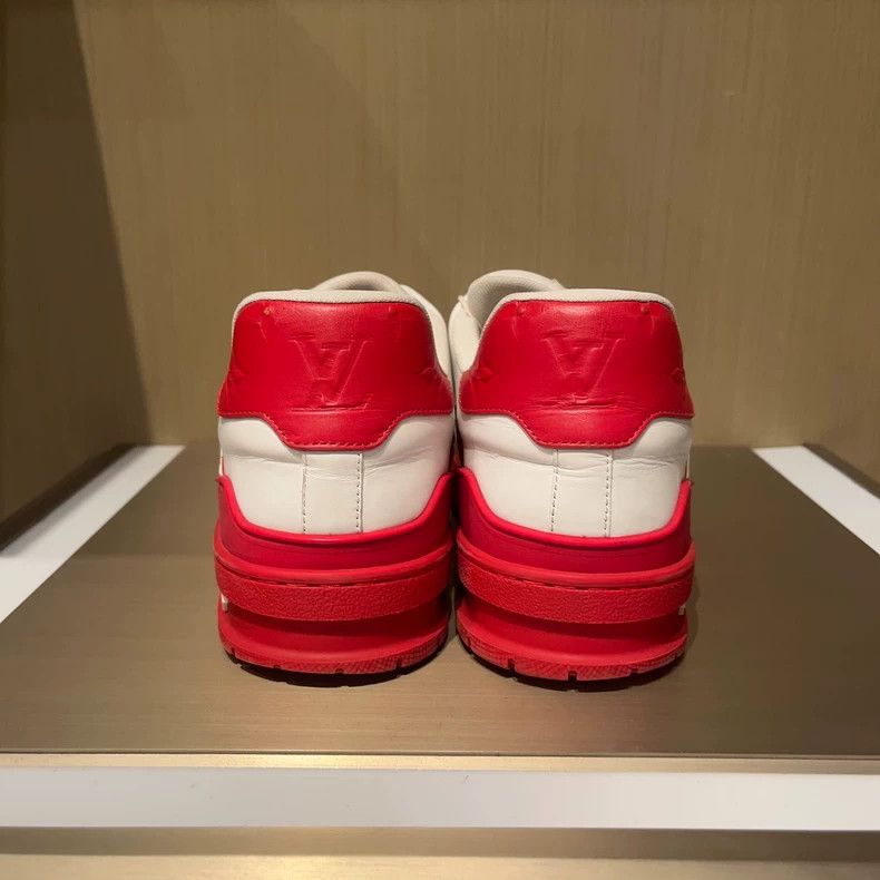 Louis Vuitton Louis Vuitton Trainer White Red Sneakers - dmc Size US 10.5 / EU 43-44 - 3 Thumbnail