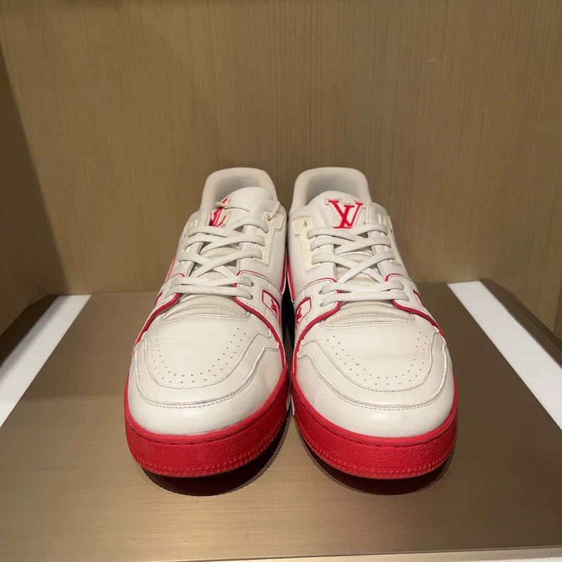 Louis Vuitton Louis Vuitton Trainer White Red Sneakers - dmc Size US 10.5 / EU 43-44 - 2 Thumbnail