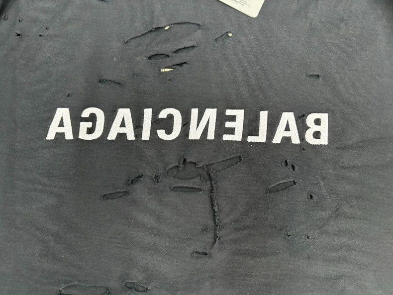 Balenciaga Balenciaga Distressed Short Sleeve Tee - dmc Size US M / EU 48-50 / 2 - 3 Thumbnail