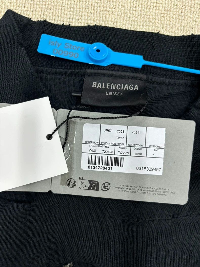 Balenciaga Balenciaga Distressed Short Sleeve Tee - dmc Size US M / EU 48-50 / 2 - 4 Thumbnail