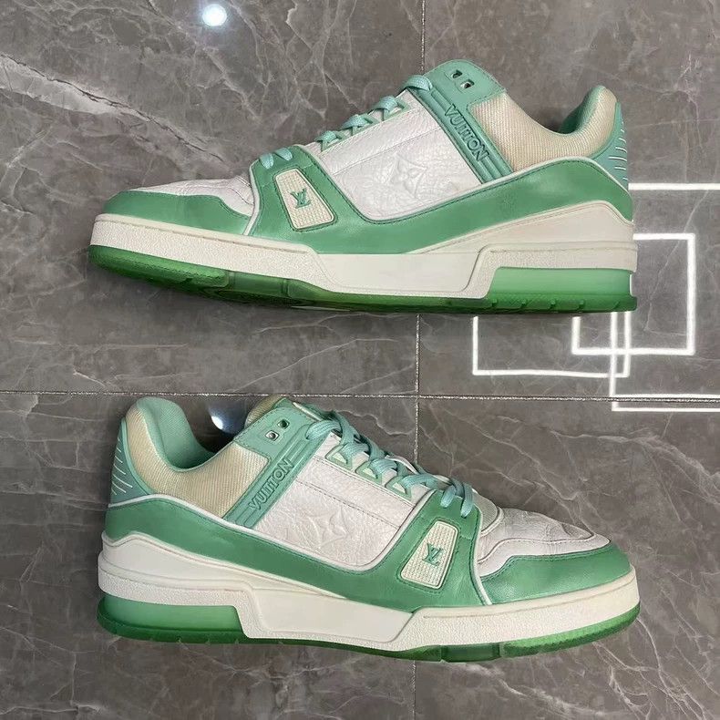 Louis Vuitton Louis Vuitton Trainer Green Sneakers - dmc Size US 9.5 / EU 42-43 - 4 Thumbnail