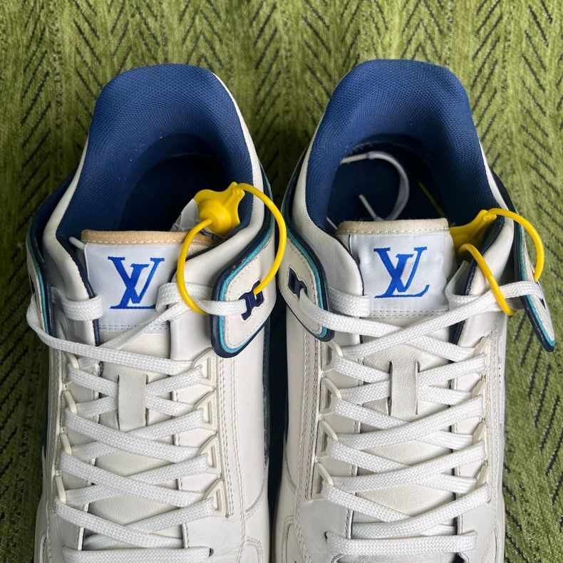 Louis Vuitton LV Trainer White Blue Casual Sneakers - dmc Size US 9.5 / EU 42-43 - 6 Thumbnail