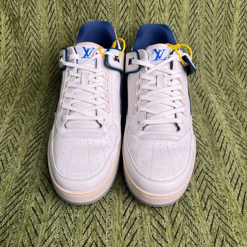 Louis Vuitton LV Trainer White Blue Casual Sneakers - dmc Size US 9.5 / EU 42-43 - 3 Thumbnail