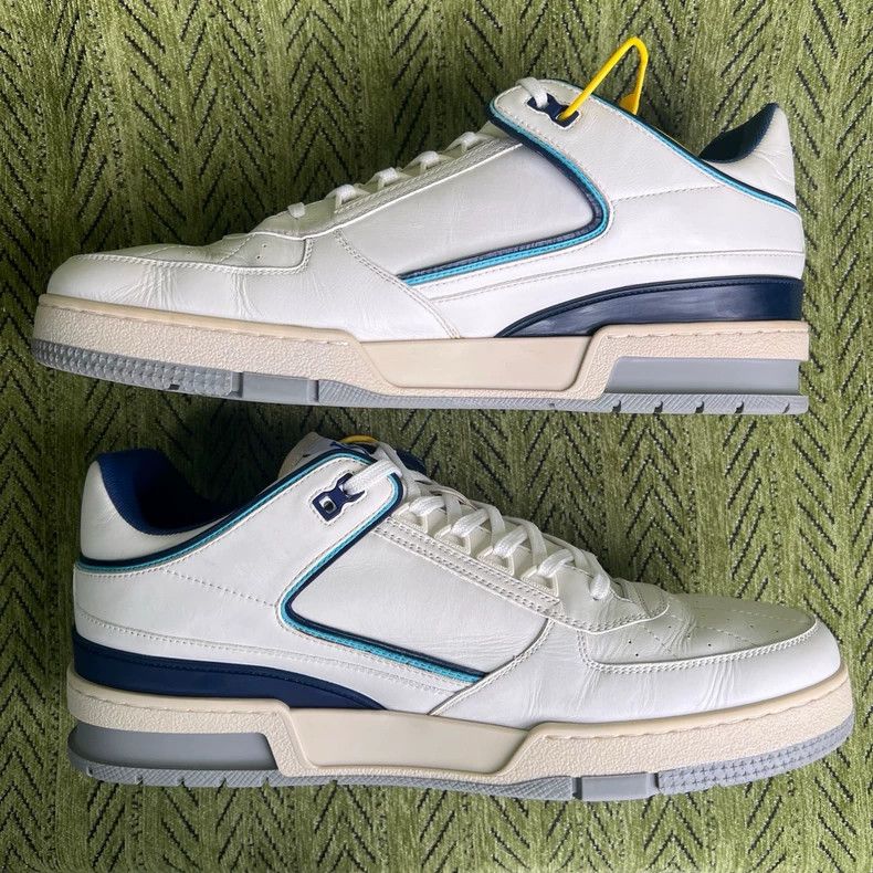 Louis Vuitton LV Trainer White Blue Casual Sneakers - dmc Size US 9.5 / EU 42-43 - 5 Thumbnail