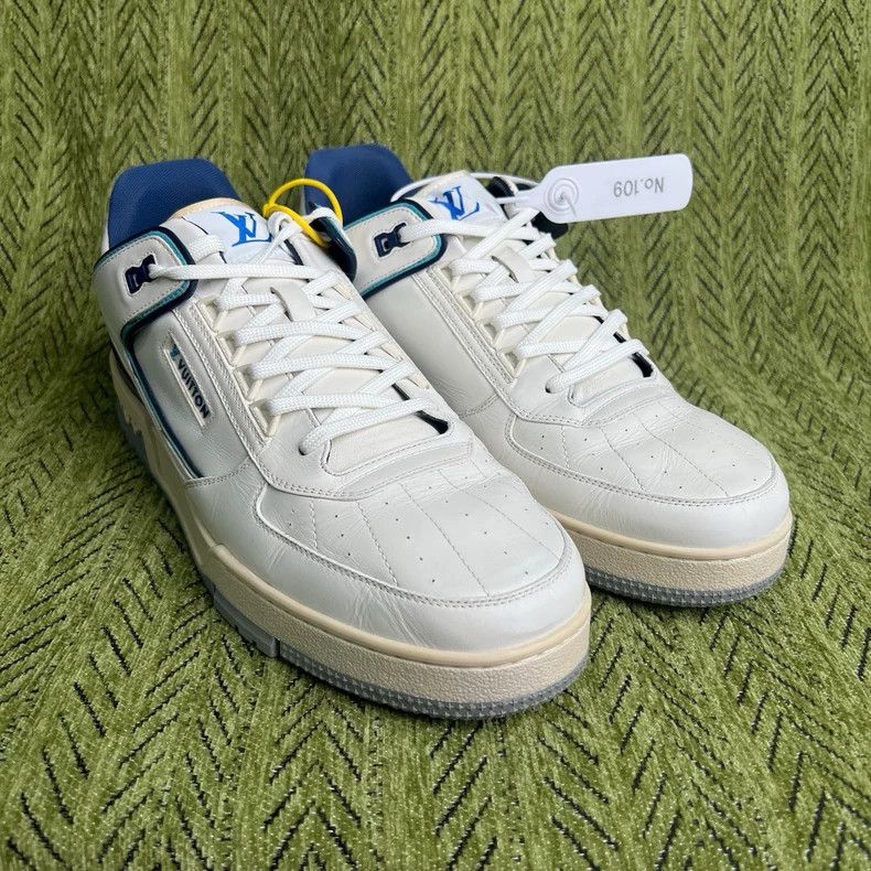 Louis Vuitton LV Trainer White Blue Casual Sneakers - dmc Size US 9.5 / EU 42-43 - 2 Thumbnail