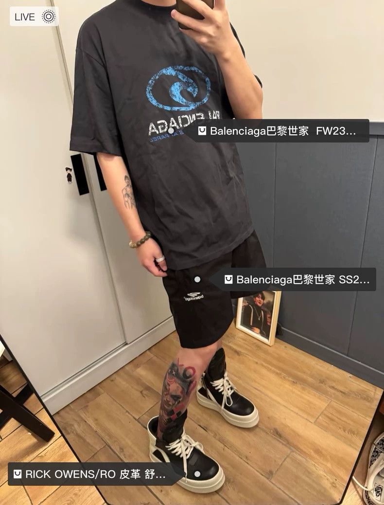Balenciaga Balenciaga FW23 Blue Logo Print T-Shirt - dmc Size US S / EU 44-46 / 1 - 5 Thumbnail