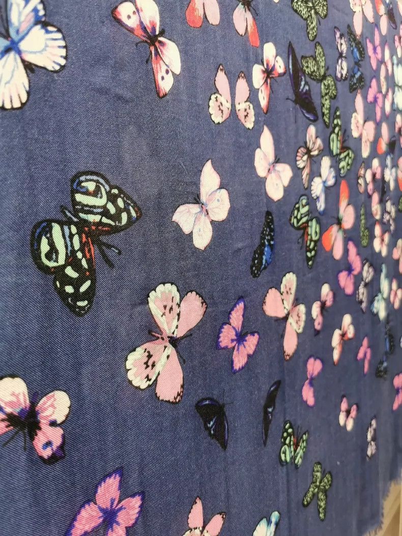 Loewe LOEWE Classic Butterfly Print Scarf - dmc Size ONE SIZE - 4 Thumbnail