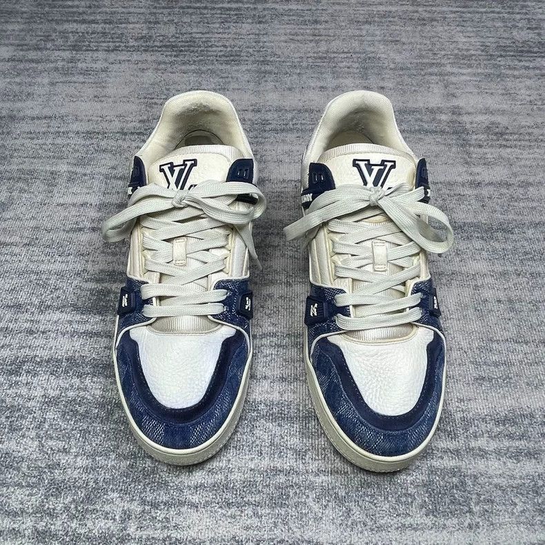 Louis Vuitton Louis Vuitton Trainer White Blue Sneakers - dmc Size US 7 / EU 40 - 2 Thumbnail