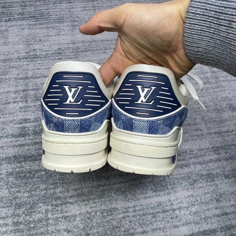 Louis Vuitton Louis Vuitton Trainer White Blue Sneakers - dmc Size US 7 / EU 40 - 3 Thumbnail