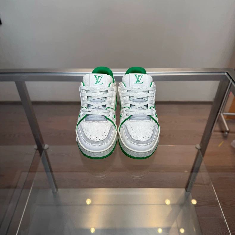 Louis Vuitton Louis Vuitton LV Trainer White Green Sneakers - dmc Size US 5.5 / EU 38 - 6 Thumbnail