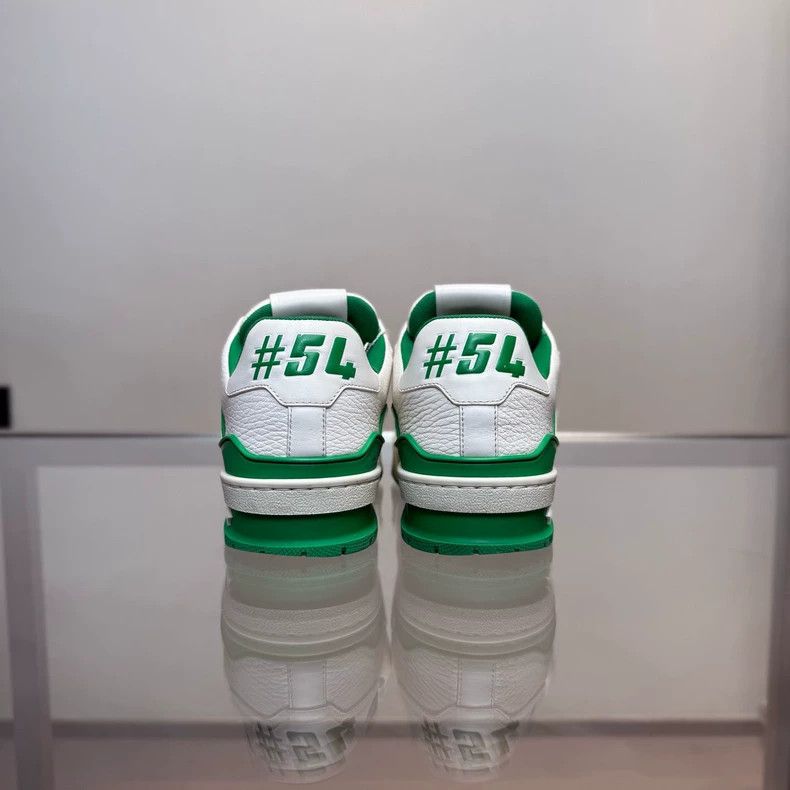 Louis Vuitton Louis Vuitton LV Trainer White Green Sneakers - dmc Size US 5.5 / EU 38 - 5 Thumbnail