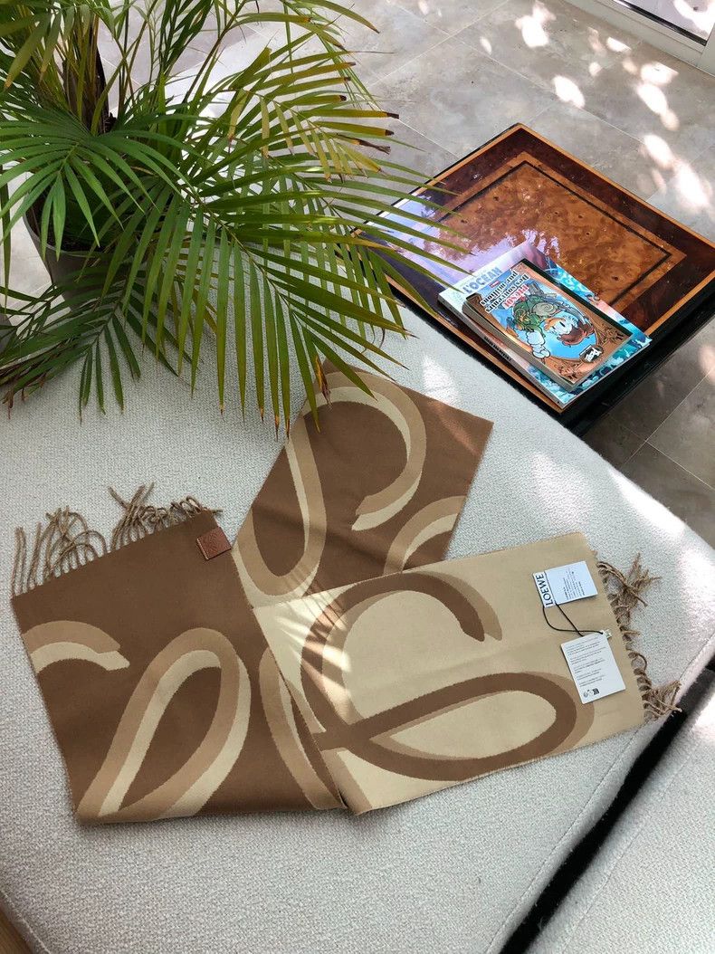 Loewe LOEWE Double-Sided Coffee Scarf New - dmc Size ONE SIZE - 3 Thumbnail