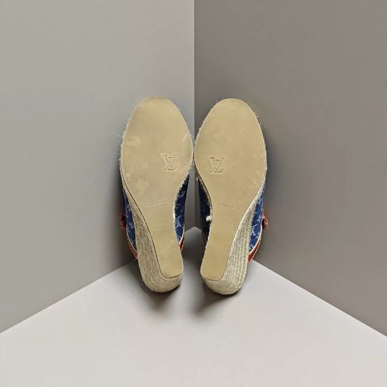 Louis Vuitton Louis Vuitton Denim Wedge Sandals - dmc Size US 7.5 / EU 40-41 - 5 Thumbnail