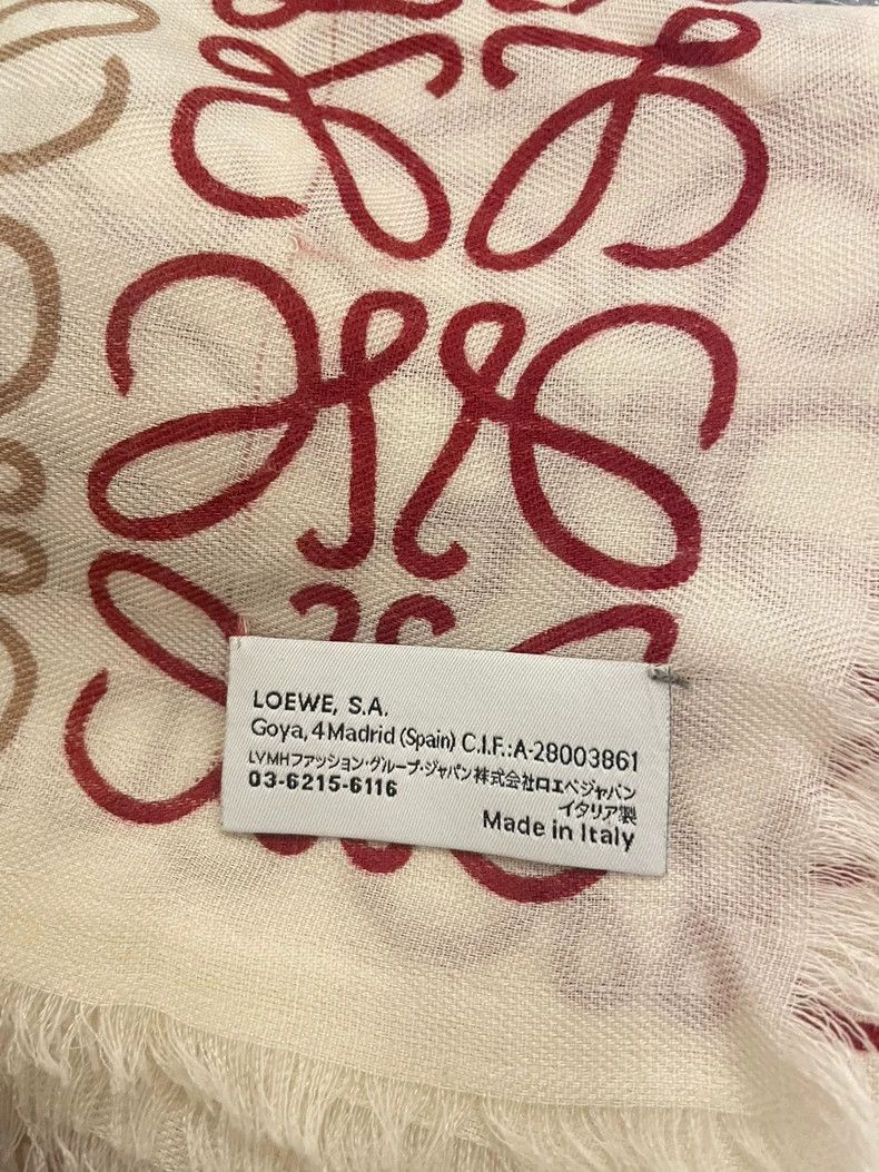 Loewe LOEWE Silk Logo Print Colorblock Scarf - dmc Size ONE SIZE - 2 Thumbnail