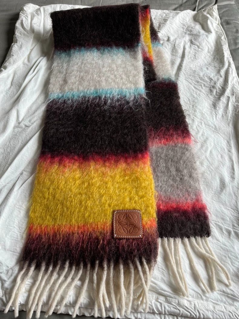 Loewe LOEWE Mohair Striped Scarf - dmc Size ONE SIZE - 2 Thumbnail
