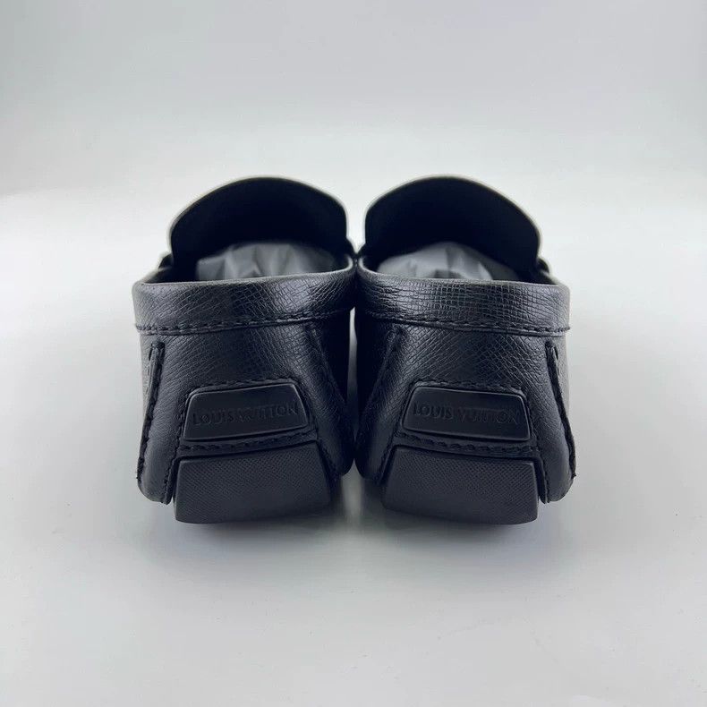 Louis Vuitton LV Black Leather Slip-On Casual Shoes - dmc Size US 9.5 / EU 42-43 - 4 Thumbnail