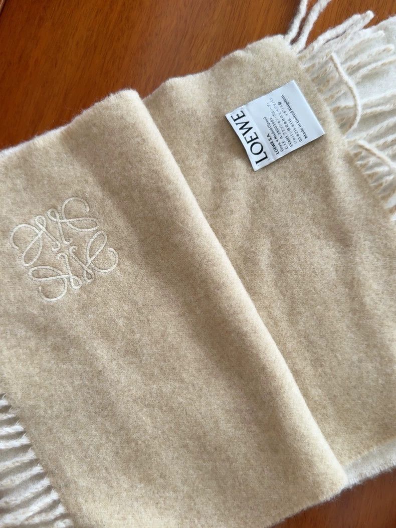 Loewe LOEWE Beige Fringed Scarf - dmc Size ONE SIZE - 2 Thumbnail