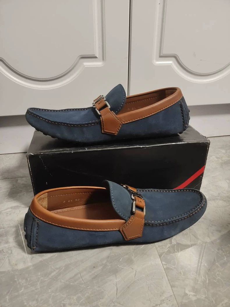 Louis Vuitton Louis Vuitton navy blue loafers - dmc Size US 9.5 / EU 42-43 - 3 Thumbnail