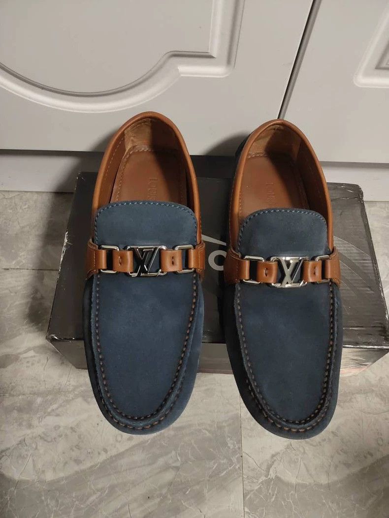Louis Vuitton Louis Vuitton navy blue loafers - dmc Size US 9.5 / EU 42-43 - 4 Thumbnail