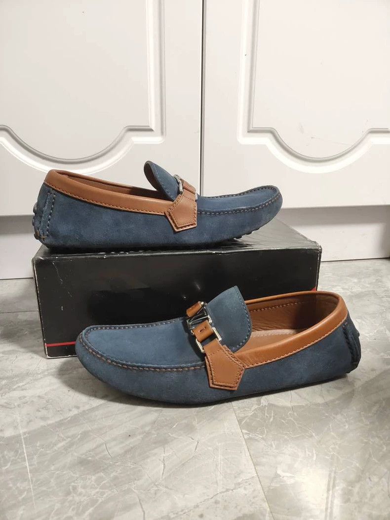 Louis Vuitton Louis Vuitton navy blue loafers - dmc Size US 9.5 / EU 42-43 - 2 Thumbnail
