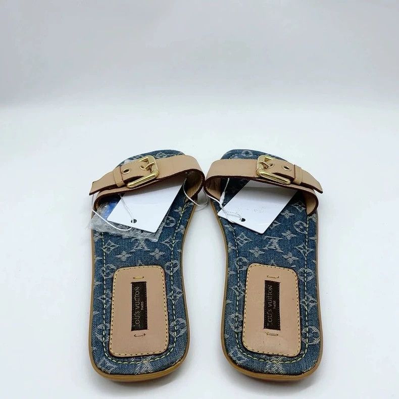 Louis Vuitton Louis Vuitton Denim Slide Sandals - dmc Size US 6 / EU 39 - 4 Thumbnail